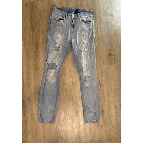 H&M & Denim Jeans Women's Distressed Destroyed‎ Light Blue Denim Size 30/32 - Picture 1 of 14
